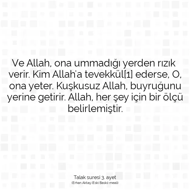 Ayetbul | Kuran Mealleri | Quran | Talak suresi 3. ayet