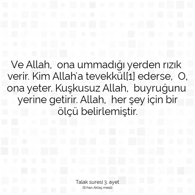 Ayetbul | Kuran Mealleri | Quran | Talak suresi 3. ayet