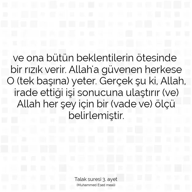 Ayetbul | Kuran Mealleri | Quran | Talak suresi 3. ayet