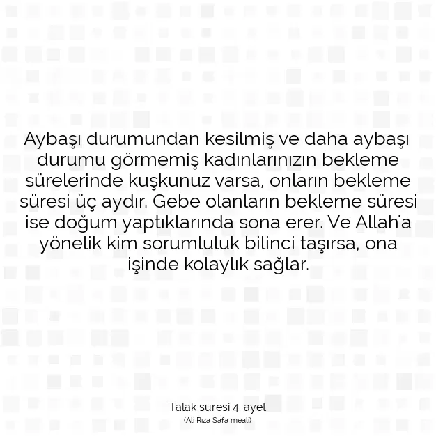 Ayetbul | Kuran Mealleri | Quran | Talak suresi 4. ayet