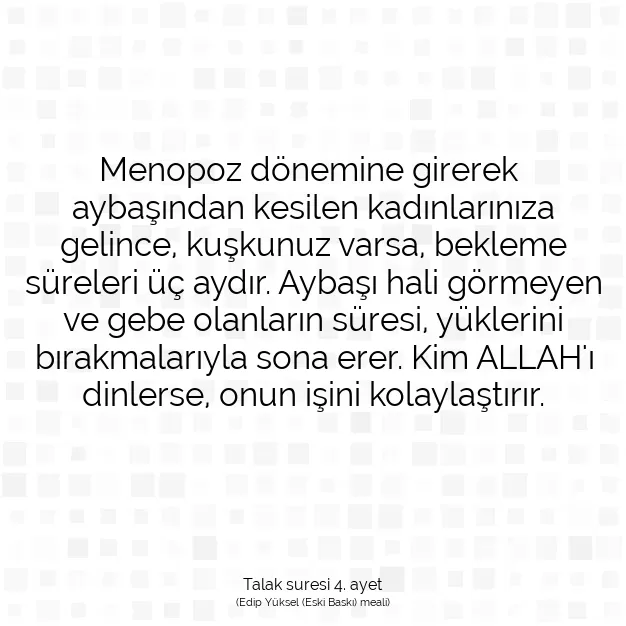 Ayetbul | Kuran Mealleri | Quran | Talak suresi 4. ayet