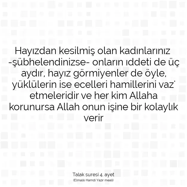 Ayetbul | Kuran Mealleri | Quran | Talak suresi 4. ayet