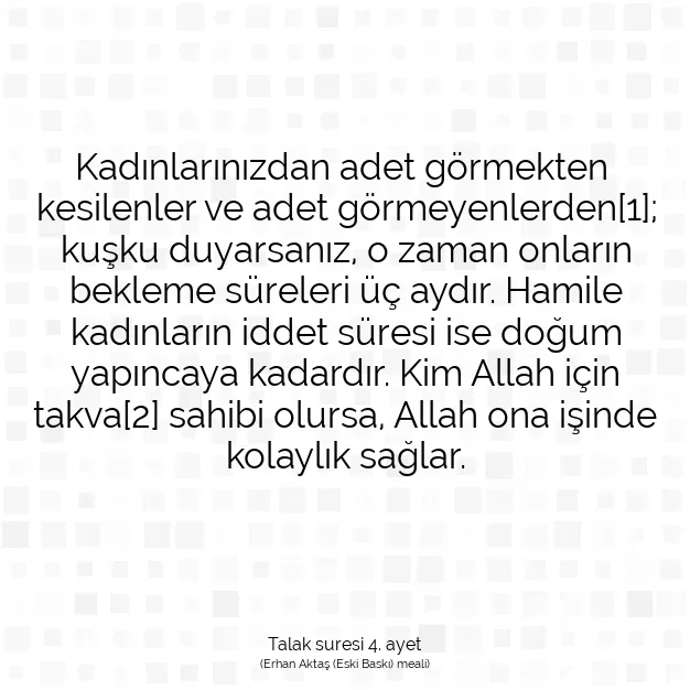 Ayetbul | Kuran Mealleri | Quran | Talak suresi 4. ayet