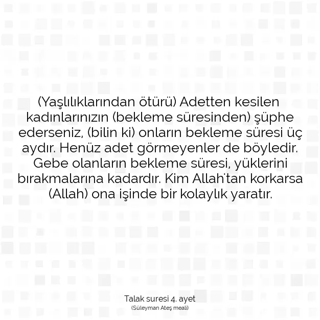 Ayetbul | Kuran Mealleri | Quran | Talak suresi 4. ayet