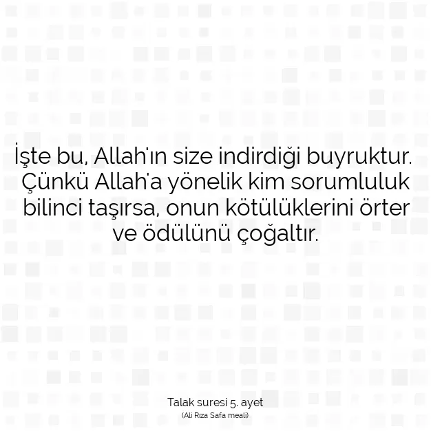 Ayetbul | Kuran Mealleri | Quran | Talak suresi 5. ayet