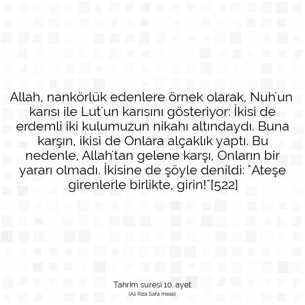 Ayetbul | Kuran Mealleri | Quran | Tahrim suresi 10. ayet