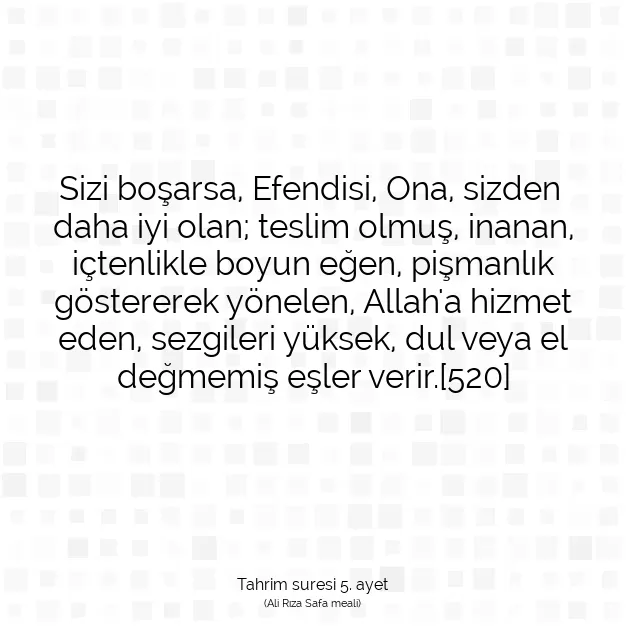 Ayetbul | Kuran Mealleri | Quran | Tahrim suresi 5. ayet