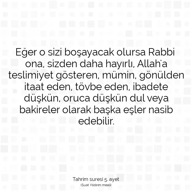 Ayetbul | Kuran Mealleri | Quran | Tahrim suresi 5. ayet