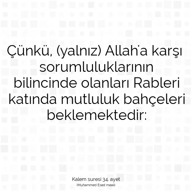 Ayetbul | Kuran Mealleri | Quran | Kalem suresi 34. ayet