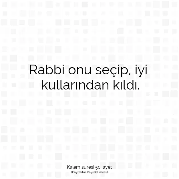 Ayetbul | Kuran Mealleri | Quran | Kalem suresi 50. ayet