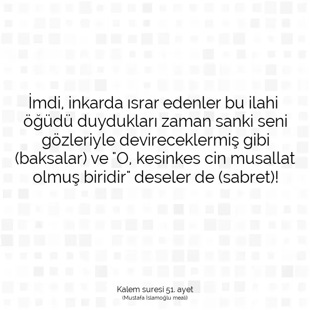 Ayetbul | Kuran Mealleri | Quran | Kalem suresi 51. ayet