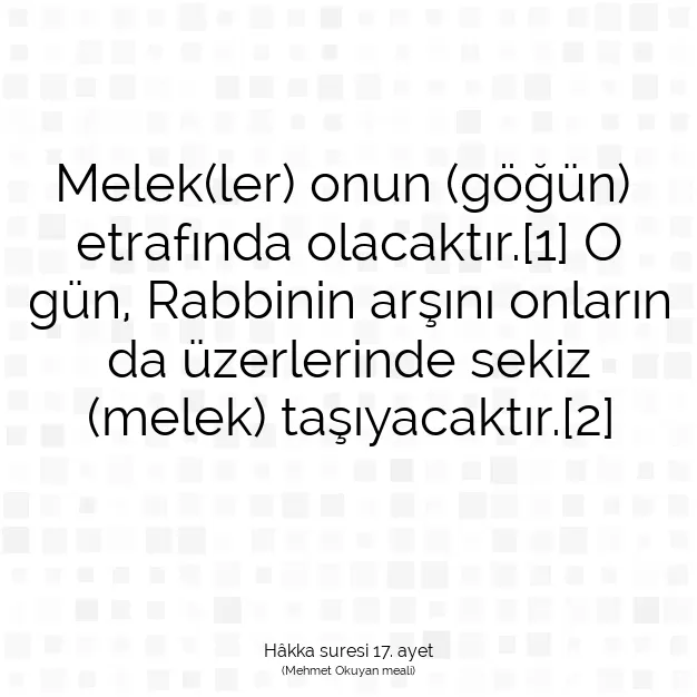 Ayetbul | Kuran Mealleri | Quran | Hâkka suresi 17. ayet