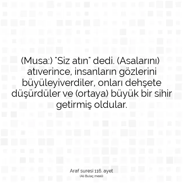 Ayetbul | Kuran Mealleri | Quran | Araf suresi 116. ayet