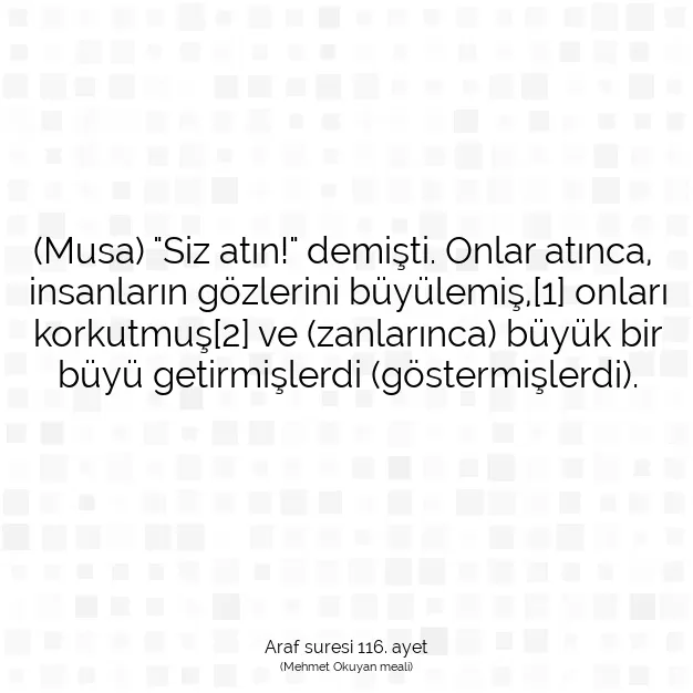 Ayetbul | Kuran Mealleri | Quran | Araf suresi 116. ayet