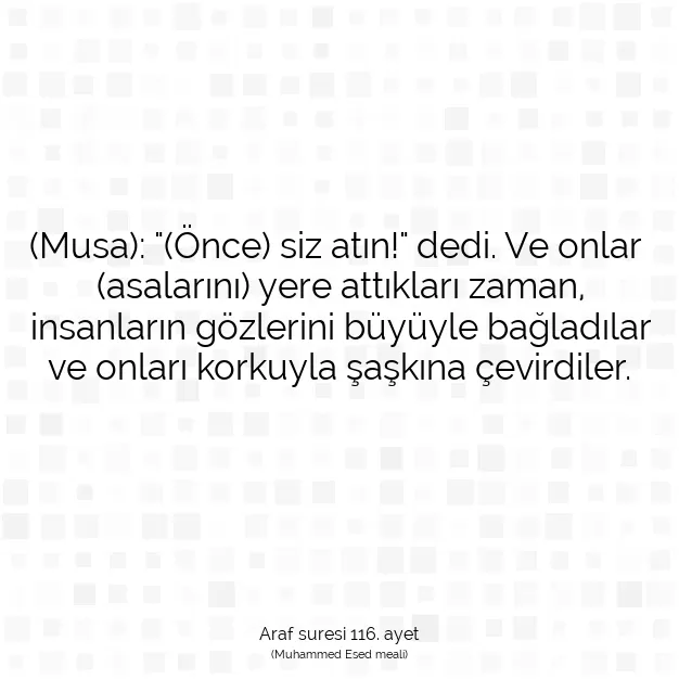 Ayetbul | Kuran Mealleri | Quran | Araf suresi 116. ayet