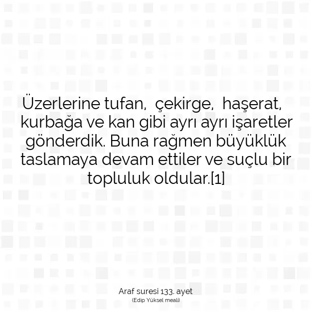 Ayetbul | Kuran Mealleri | Quran | Araf suresi 133. ayet