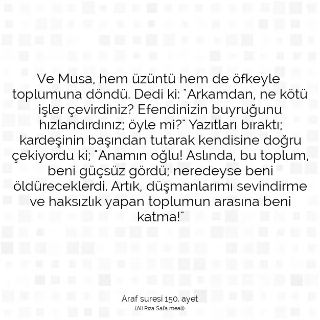 Ayetbul | Kuran Mealleri | Quran | Araf suresi 150. ayet