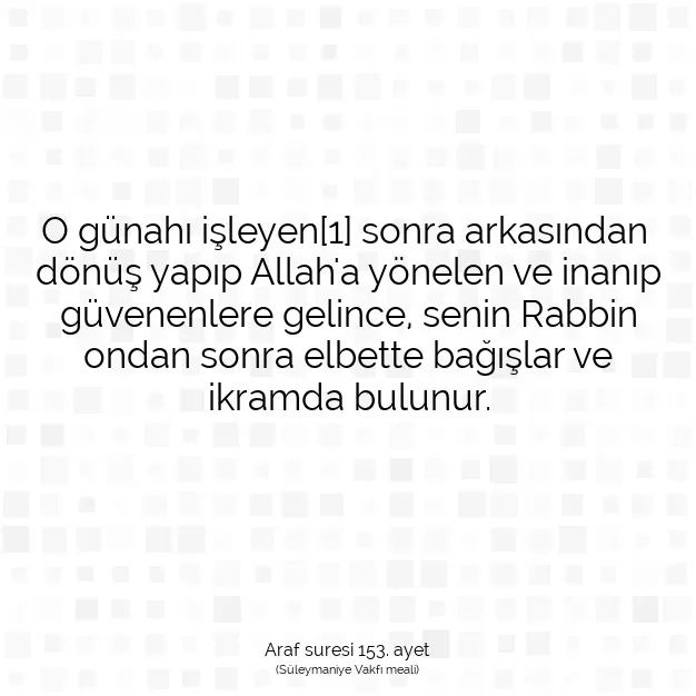 Ayetbul | Kuran Mealleri | Quran | Araf suresi 153. ayet