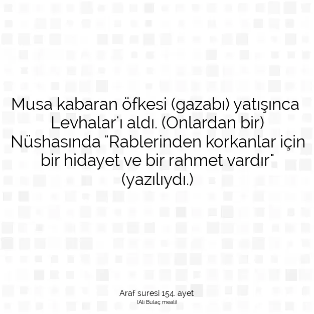 Ayetbul | Kuran Mealleri | Quran | Araf suresi 154. ayet