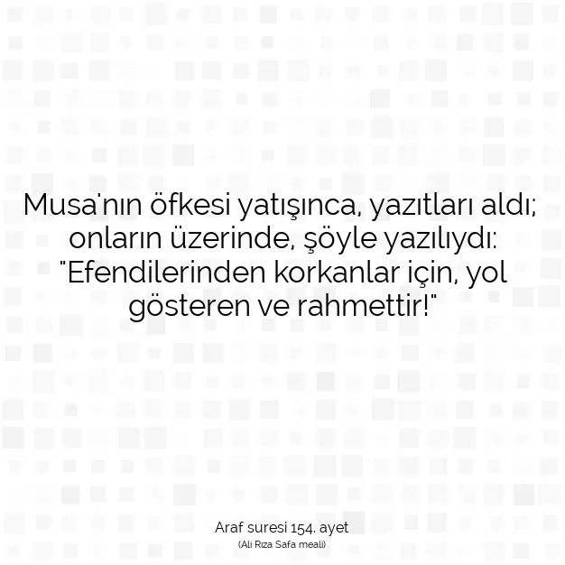 Ayetbul | Kuran Mealleri | Quran | Araf suresi 154. ayet