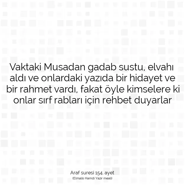 Ayetbul | Kuran Mealleri | Quran | Araf suresi 154. ayet