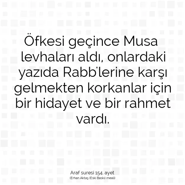 Ayetbul | Kuran Mealleri | Quran | Araf suresi 154. ayet