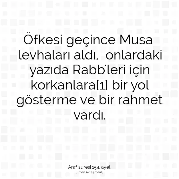 Ayetbul | Kuran Mealleri | Quran | Araf suresi 154. ayet