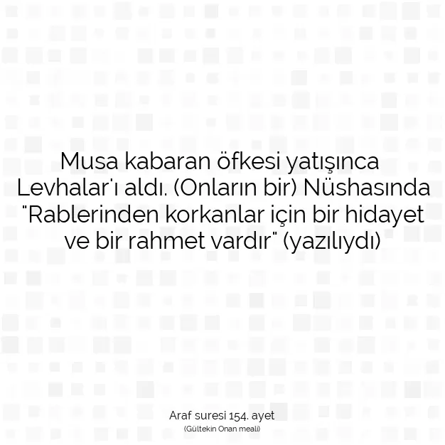 Ayetbul | Kuran Mealleri | Quran | Araf suresi 154. ayet