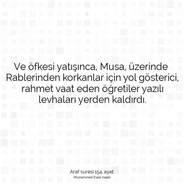 Ayetbul | Kuran Mealleri | Quran | Araf suresi 154. ayet