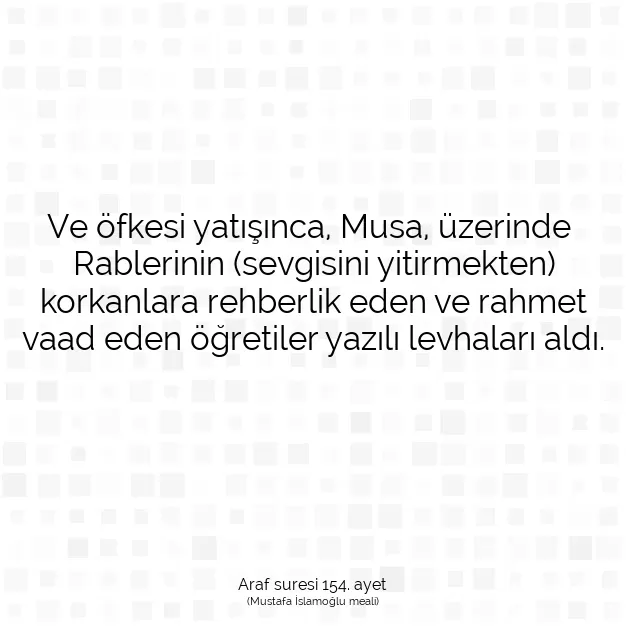 Ayetbul | Kuran Mealleri | Quran | Araf suresi 154. ayet