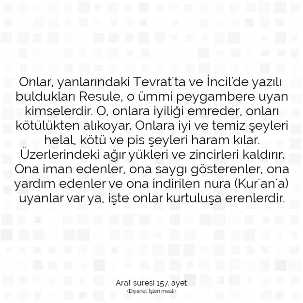 Ayetbul | Kuran Mealleri | Quran | Araf suresi 157. ayet