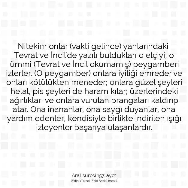 Ayetbul | Kuran Mealleri | Quran | Araf suresi 157. ayet