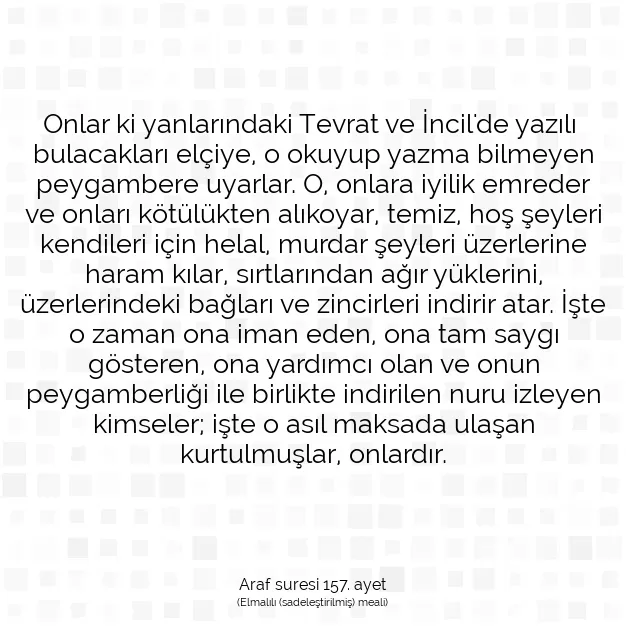 Ayetbul | Kuran Mealleri | Quran | Araf suresi 157. ayet