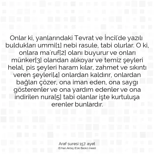 Ayetbul | Kuran Mealleri | Quran | Araf suresi 157. ayet