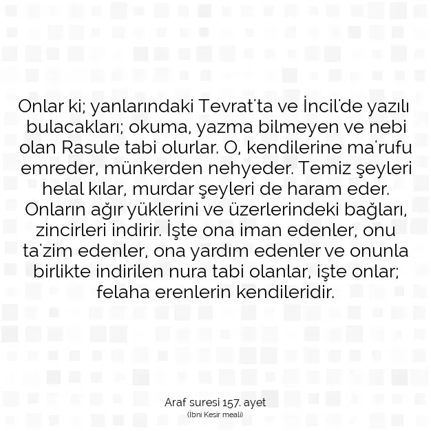 Ayetbul | Kuran Mealleri | Quran | Araf suresi 157. ayet