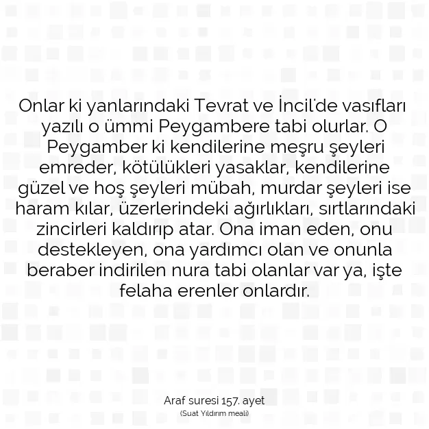 Ayetbul | Kuran Mealleri | Quran | Araf suresi 157. ayet