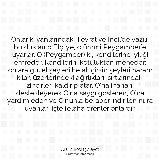 Ayetbul | Kuran Mealleri | Quran | Araf suresi 157. ayet