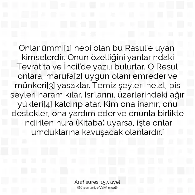 Ayetbul | Kuran Mealleri | Quran | Araf suresi 157. ayet