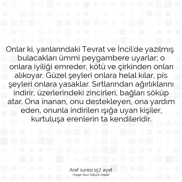 Ayetbul | Kuran Mealleri | Quran | Araf suresi 157. ayet