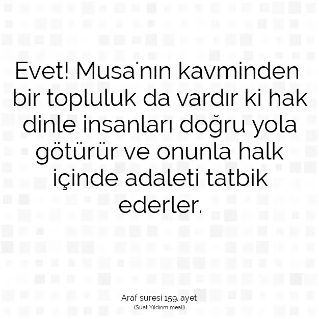 Ayetbul | Kuran Mealleri | Quran | Araf suresi 159. ayet