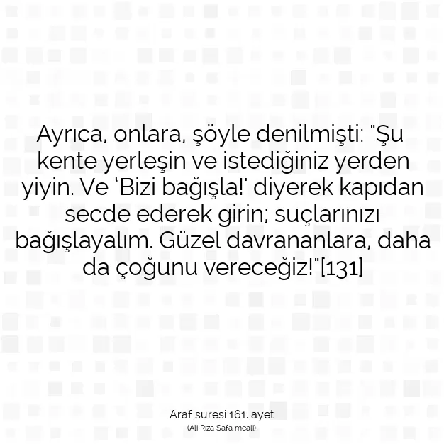 Ayetbul | Kuran Mealleri | Quran | Araf suresi 161. ayet