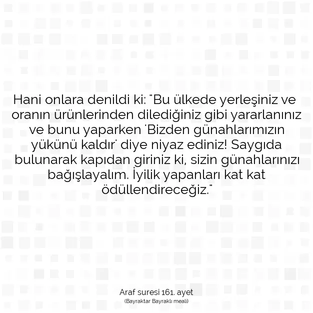 Ayetbul | Kuran Mealleri | Quran | Araf suresi 161. ayet