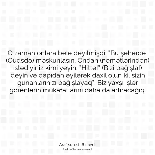 Ayetbul | Kuran Mealleri | Quran | Araf suresi 161. ayet