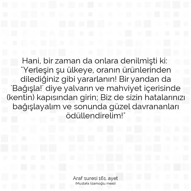 Ayetbul | Kuran Mealleri | Quran | Araf suresi 161. ayet