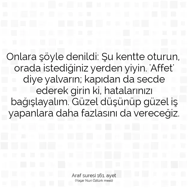 Ayetbul | Kuran Mealleri | Quran | Araf suresi 161. ayet