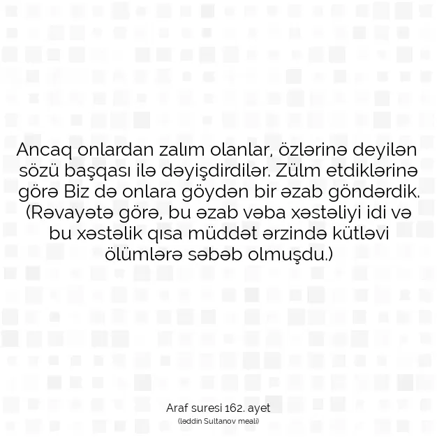 Ayetbul | Kuran Mealleri | Quran | Araf suresi 162. ayet