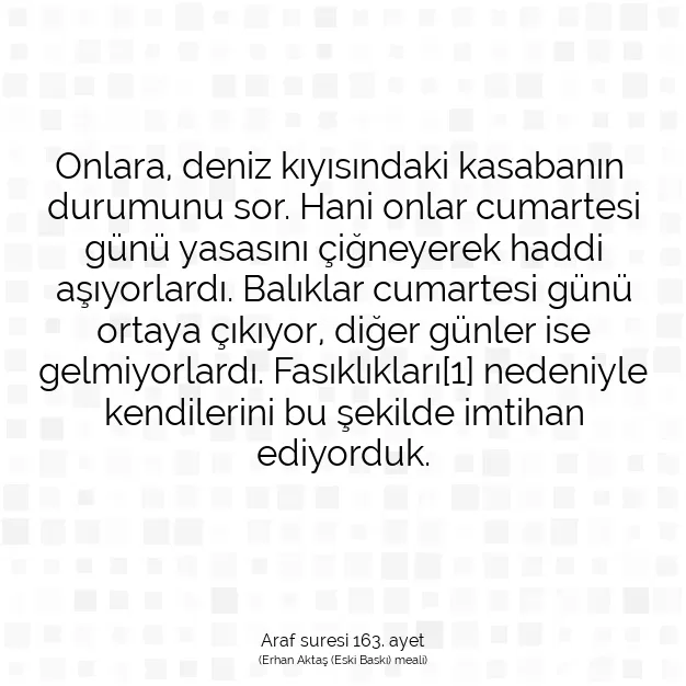 Ayetbul | Kuran Mealleri | Quran | Araf suresi 163. ayet