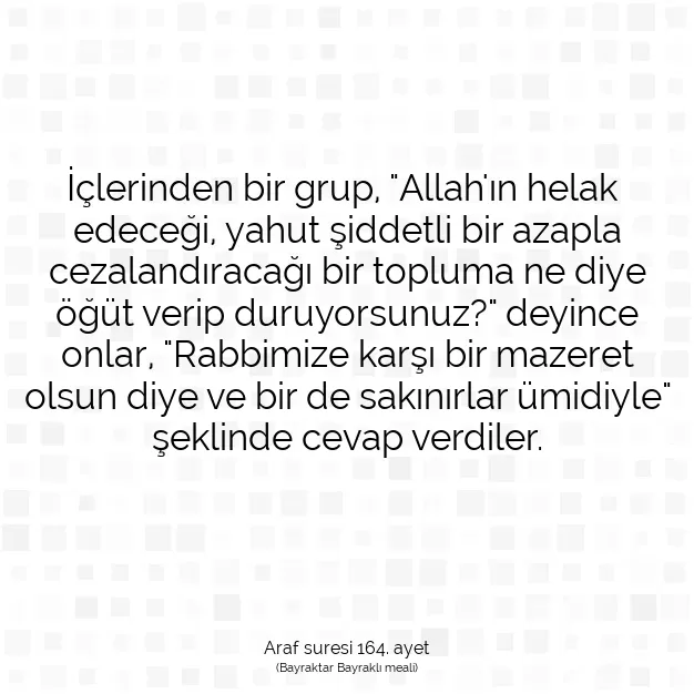 Ayetbul | Kuran Mealleri | Quran | Araf suresi 164. ayet