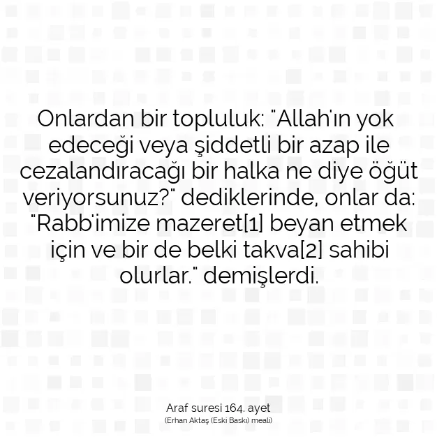 Ayetbul | Kuran Mealleri | Quran | Araf suresi 164. ayet