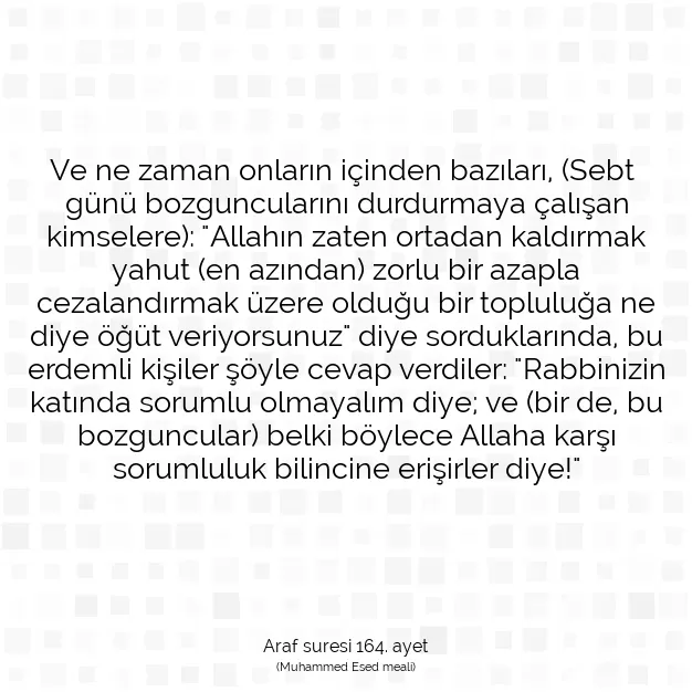 Ayetbul | Kuran Mealleri | Quran | Araf suresi 164. ayet